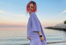 Беременная MamaRika прогулялась побережьем Днепра фото нежного образа