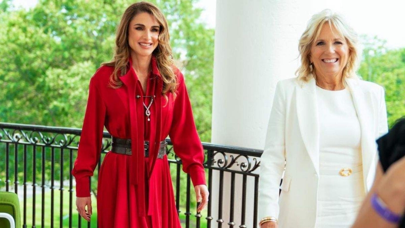 Королева Рания встретилась с Джилл Байден: изысканные образы
